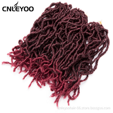 Factory Seller Red New Faux Locs Crochet Hair For women 10 inch 14 inch 18 inch 24 inch Nu Lock Crochet Braids For Girls